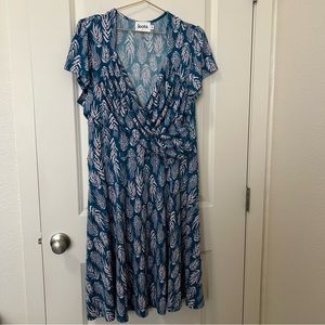 Leota Faux Wrap Dress Size Large